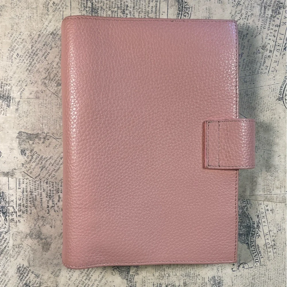 Moterm Versa Rings Planner — Pebbled Leather Pink — 6-Ring Organizer